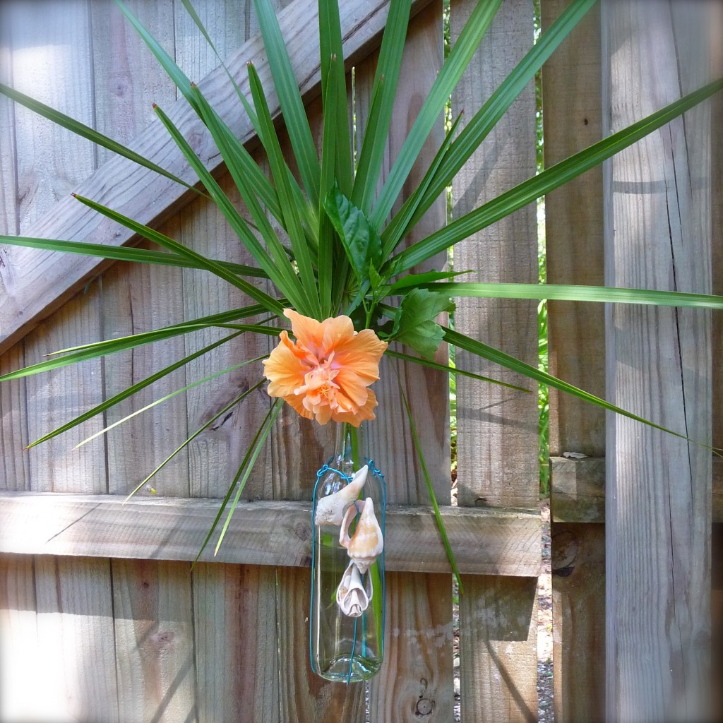 Beach Style Vase from Wine Bottle