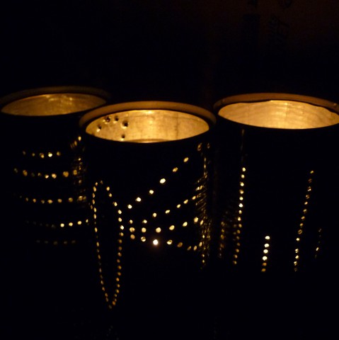 Tin Can Candle Holders